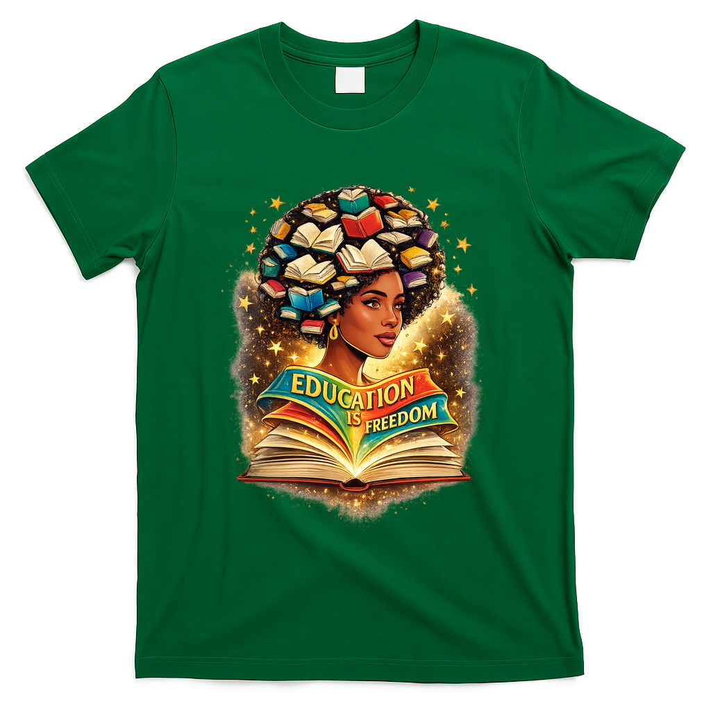Black History Education Is Freedom Book Reading Learning T-Shirt