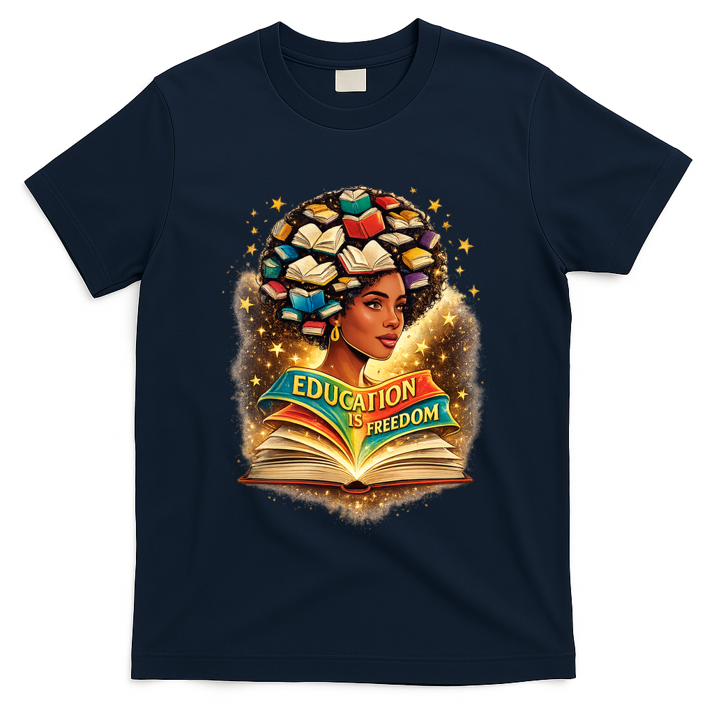 Black History Education Is Freedom Book Reading Learning T-Shirt