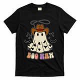 Boo Haw Ghost Western Cowboy Cowgirl Halloween T-Shirt - Black