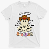 Boo Haw Ghost Western Cowboy Cowgirl Halloween T-Shirt - White