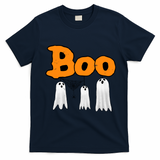 Boo Hanging Ghost Cute Funny Halloween Party T-Shirt - Navy Blue