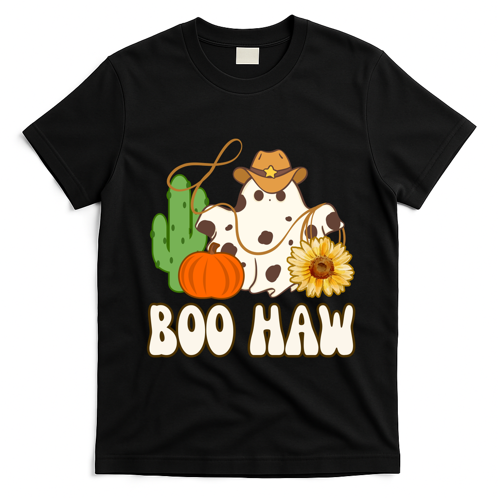 Boo Haw Halloween Country T-Shirt - Black