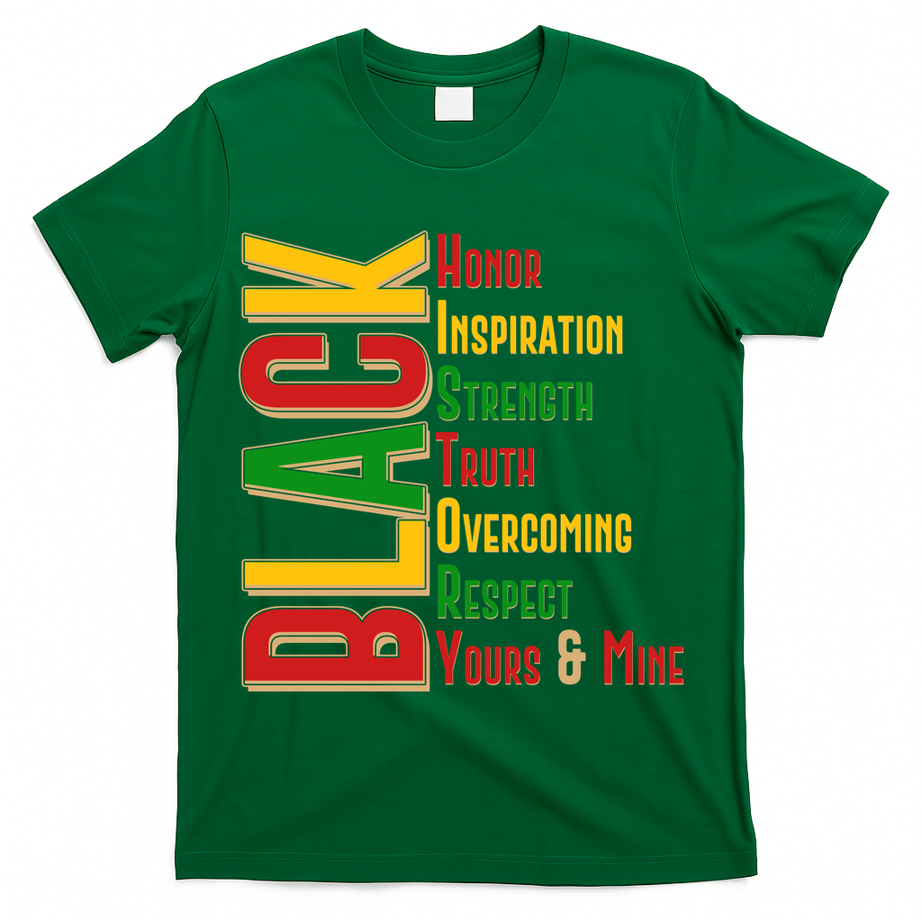 Black History Honor Inspiration Strength Truth Overcoming Respect Yours And Mine T-Shirt