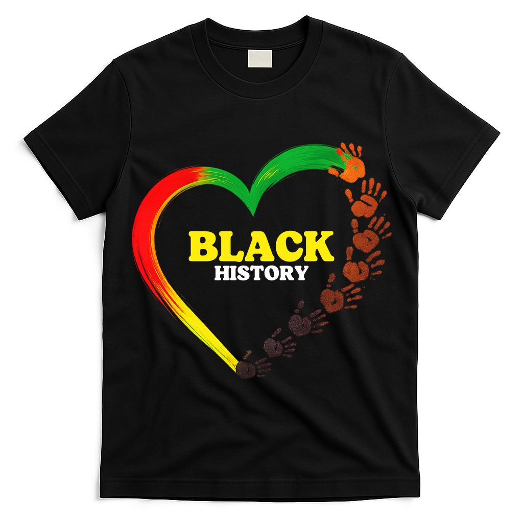 Black History Month Heart African Pride Colors T-Shirt