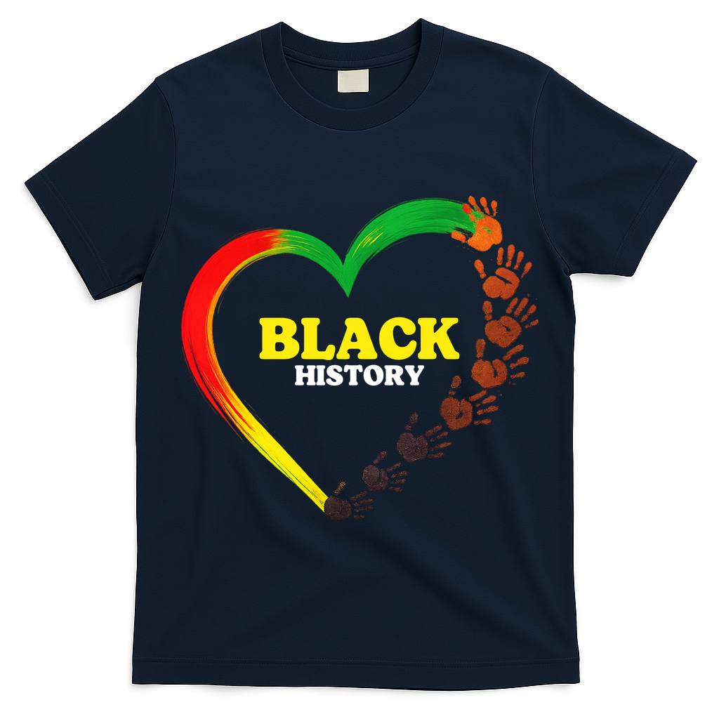 Black History Month Heart African Pride Colors T-Shirt