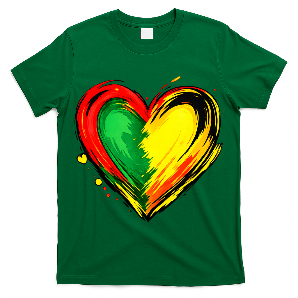 Black History Month Colorful Heart Love African American T-Shirt