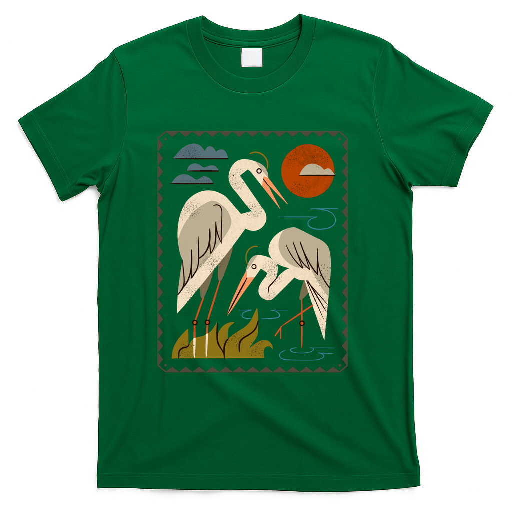 Blue Heron Pair - Green