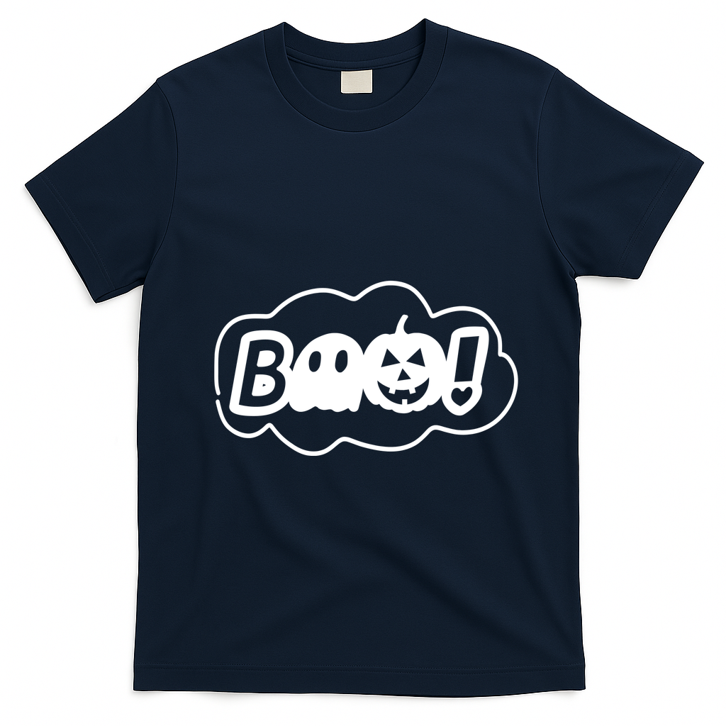 Boo Halloween Pumpkin Season T-Shirt - Navy Blue