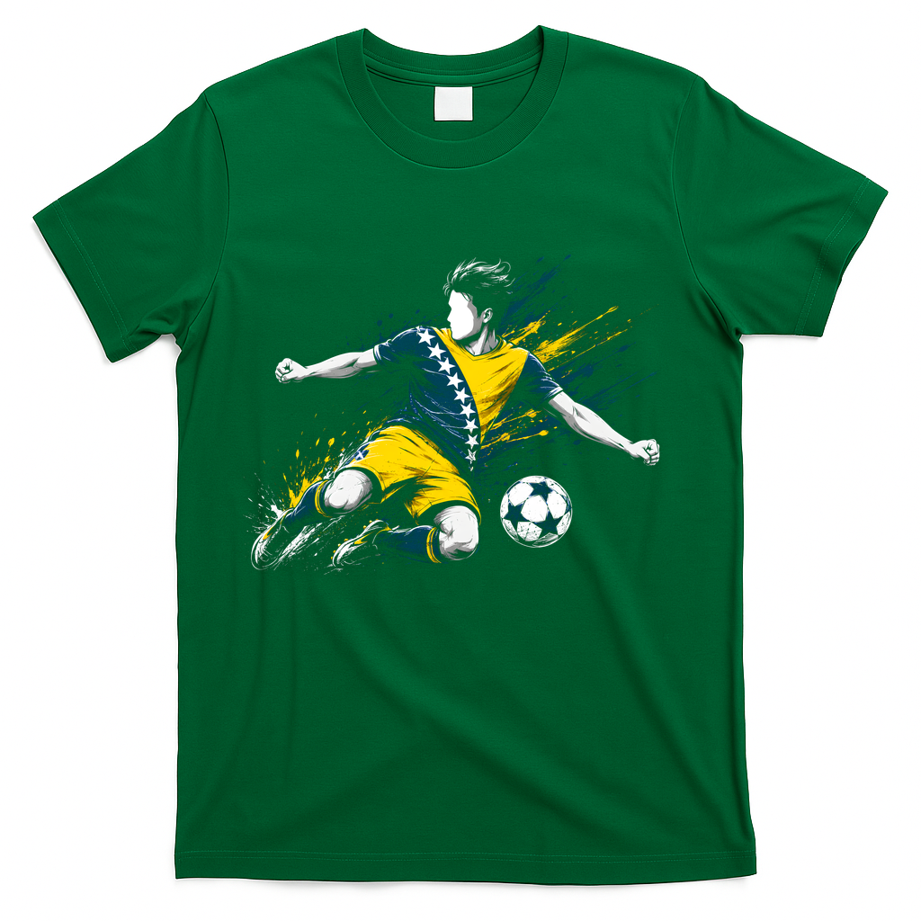 Bosnia Herzegovina Soccer Team Flag T-Shirt - Green