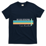 By His Striped I Am Healed Jesus Faith T-Shirt - Navy Blue