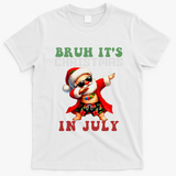 Bruh ItS Christmas In July Dabbing Santa Beach Vacation T-Shirt - White