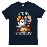 Boo ItS My 13th Birthday Halloween Ghost 13 Years Old Bday Gift T-Shirt - Navy Blue