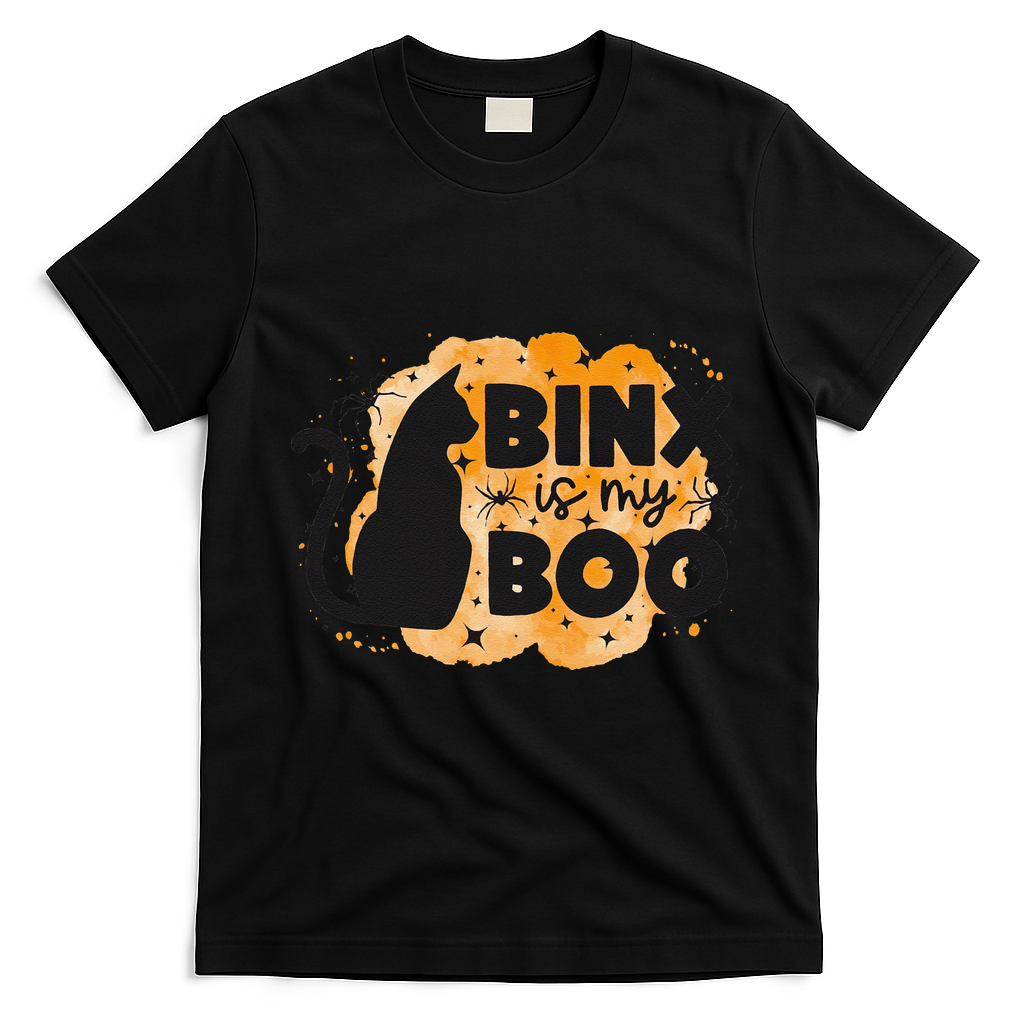 Binx Is My Boo Halloween Cat Scary Holiday Horror Night T-Shirt - Black