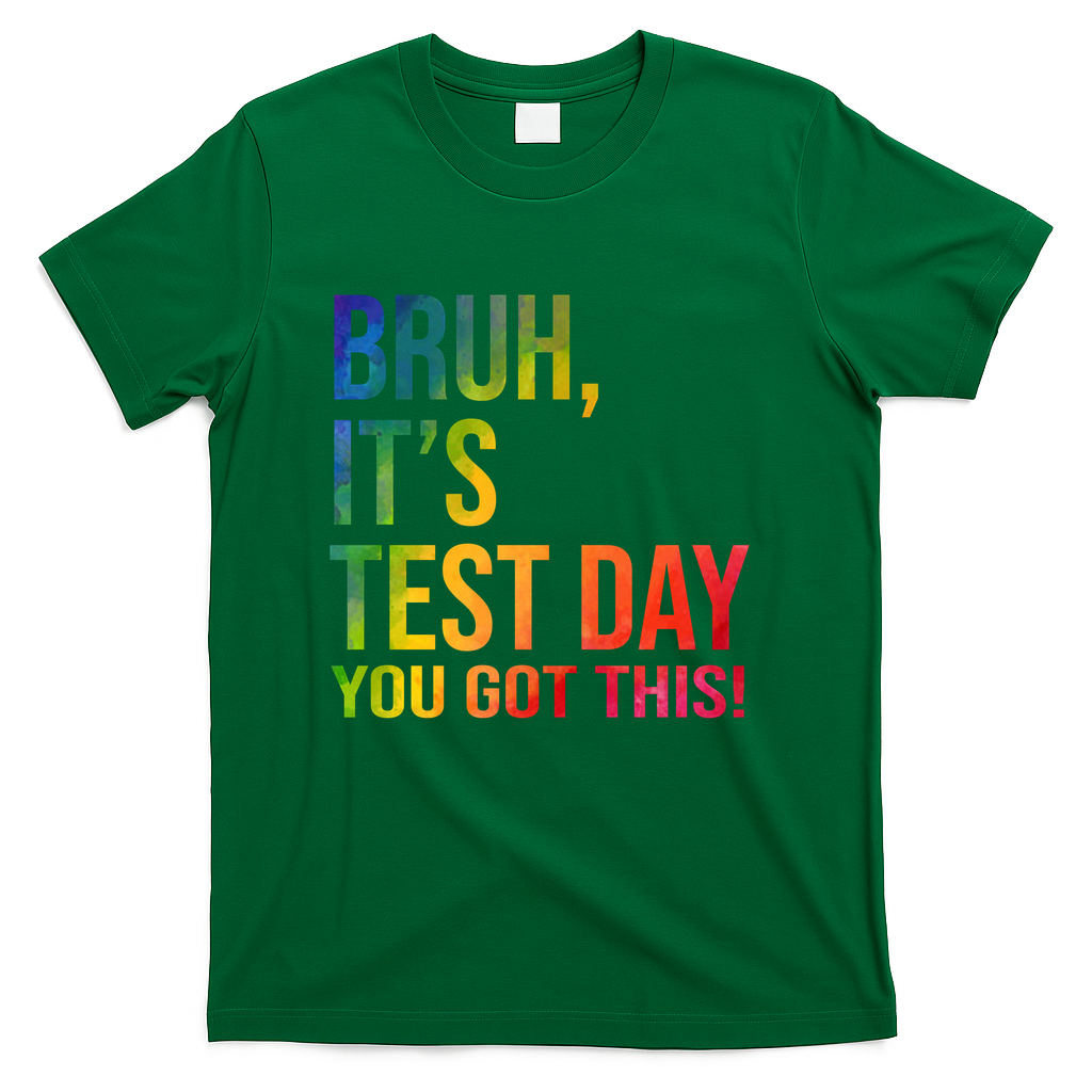 Bruh It's Test Day You Got This Testing Day Teacher T-Shirt - Green