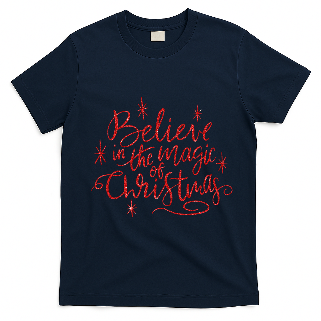 Believe In The Magic Of Christmas T-Shirt - Navy Blue