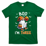 Boo IM Three Ghost 3rd Birthday Halloween T-Shirt - Irish Green