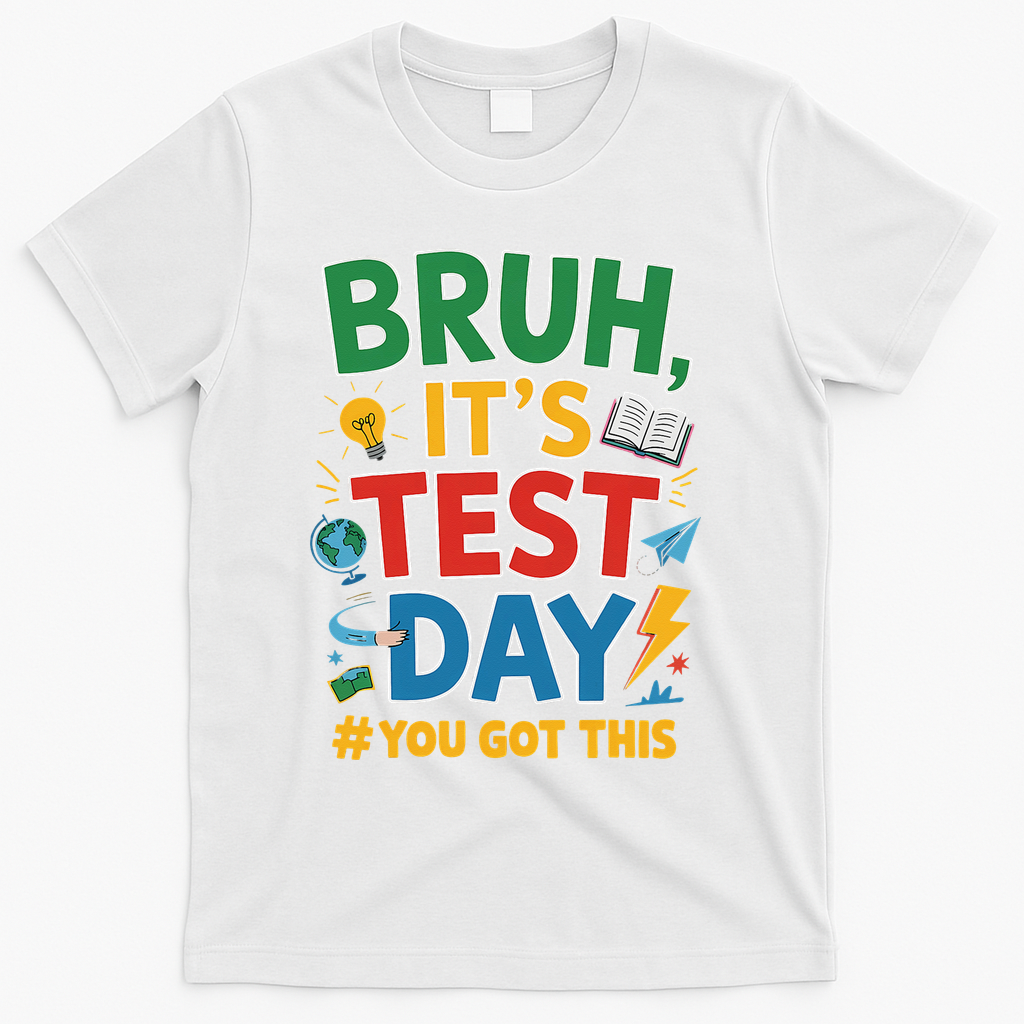 Bruh Its Test Day You Got This Staar Test Testing Teacher T-Shirt - White
