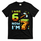 Birthday I Was 6 Now I'm 7 Year Old Pixel Gamer 6-7 Meme T-Shirt