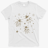 Beetle Illustration With Stars And Cosmic T-Shirt - White