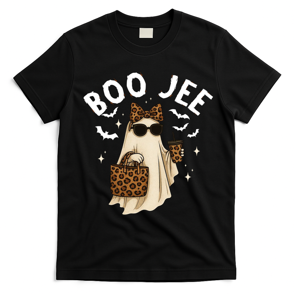 Boo JEE Boujee Ghost Halloween October Vibes T-Shirt - Black