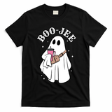 Boo Jee Funny Halloween Shopaholic Ghost T-Shirt - Black