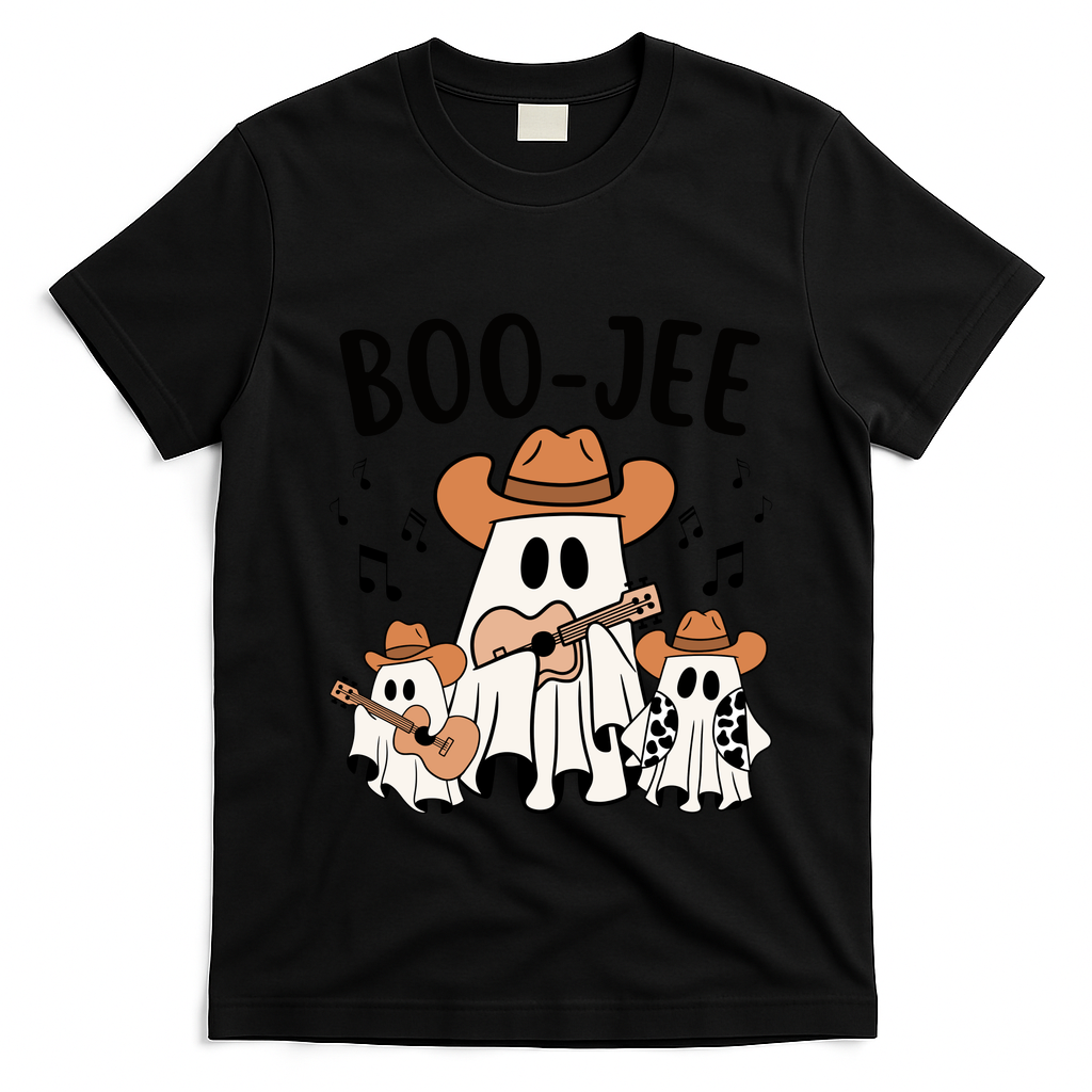 Boo Jee Ghost Funny Halloween T-Shirt - Black