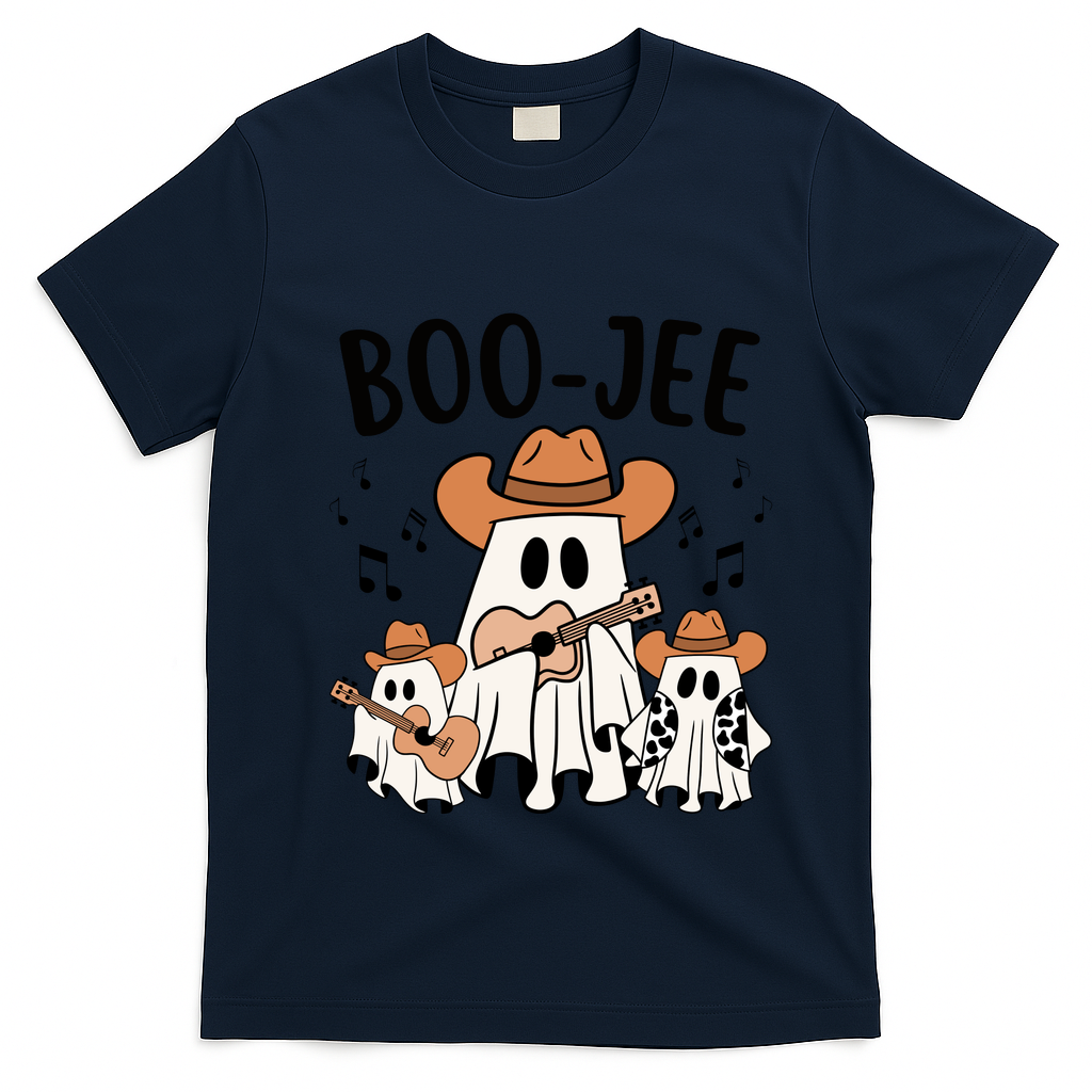 Boo Jee Ghost Funny Halloween T-Shirt - Navy Blue