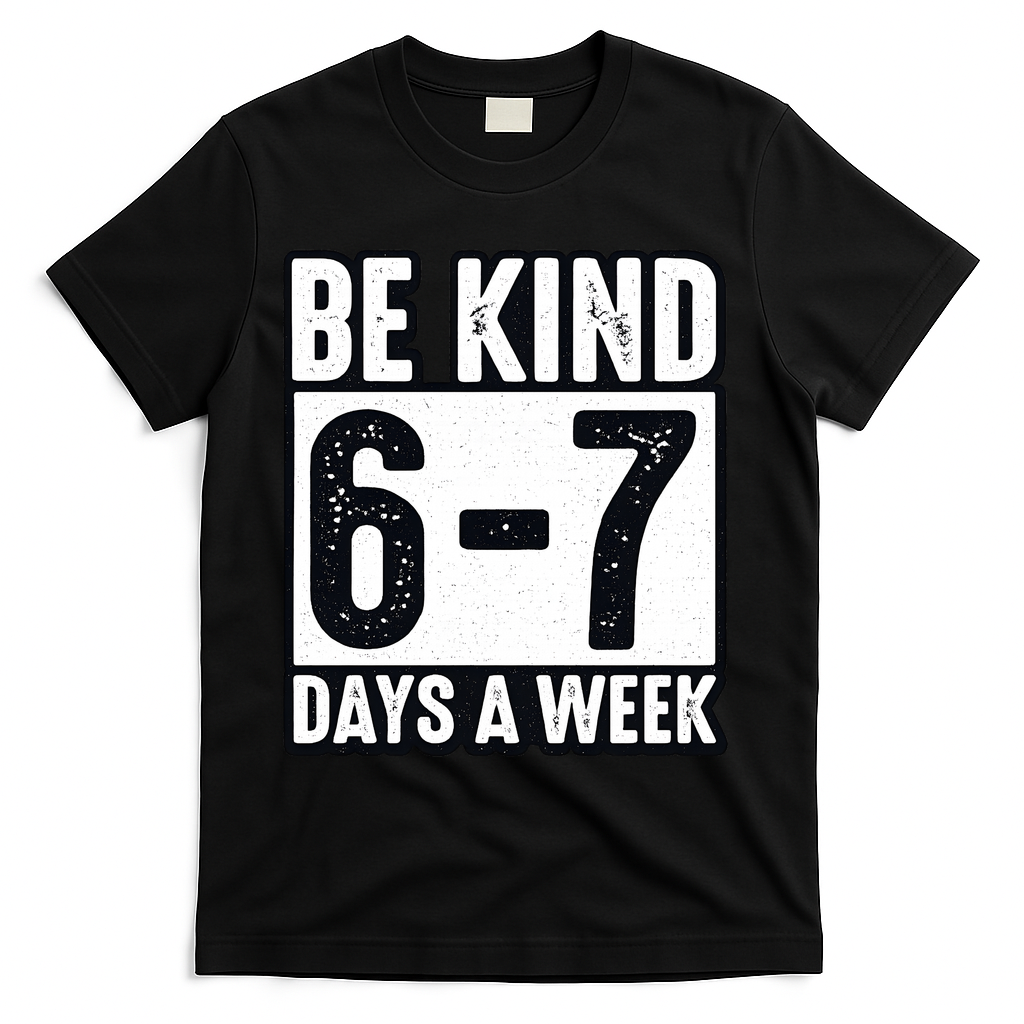 Be Kind 6-7 Days A Week Kindness Teacher Students Six Seven T-Shirt - Black