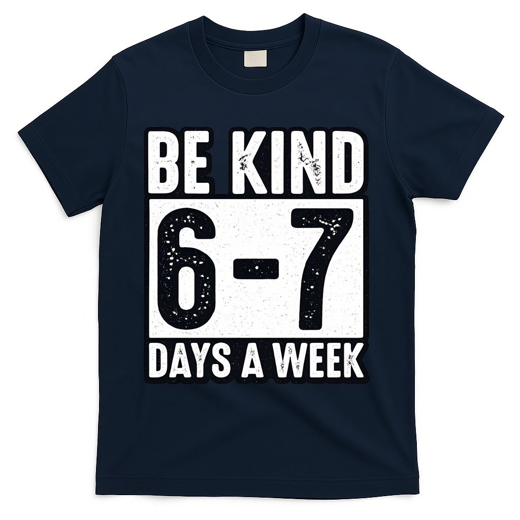 Be Kind 6-7 Days A Week Kindness Teacher Students Six Seven T-Shirt - Navy