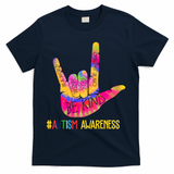 Be Kind ASL Love Sign Language Hand Autism T-Shirt - Navy