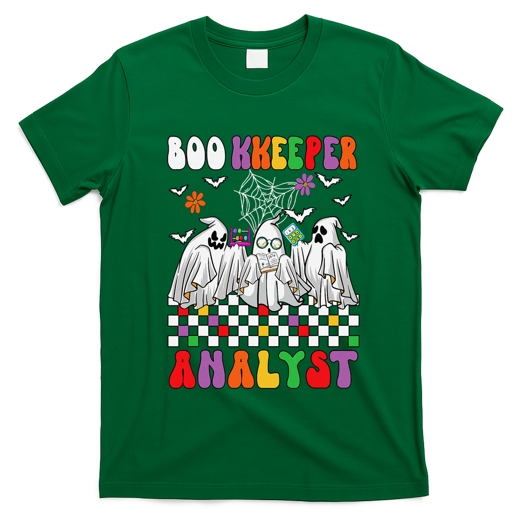 Boo Kkeeper Analyst Halloween Bookkeeper Job Matching Party T-Shirt - Irish Green
