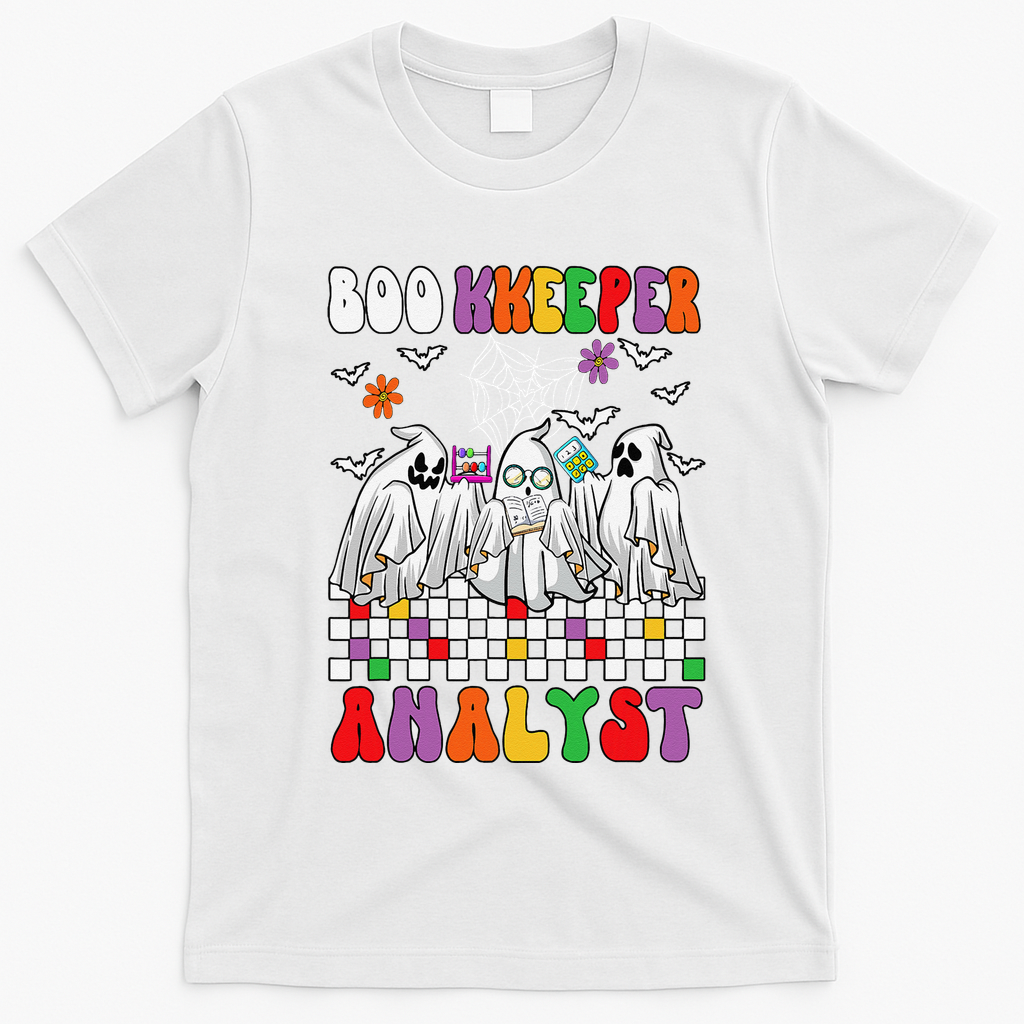 Boo Kkeeper Analyst Halloween Bookkeeper Job Matching Party T-Shirt - White