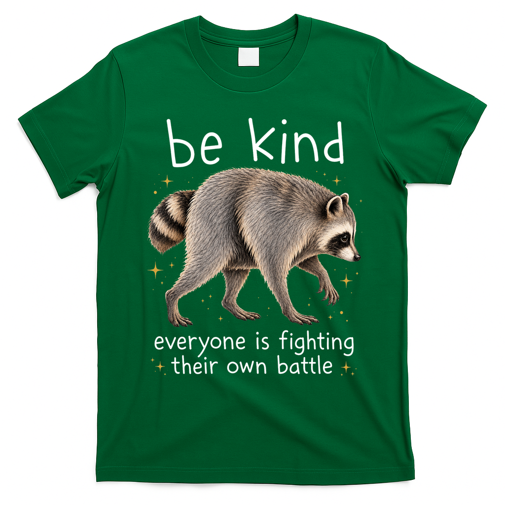 Be Kind Fighting Battle Raccoon Funny Jimothy Joke T-Shirt - Irish Green