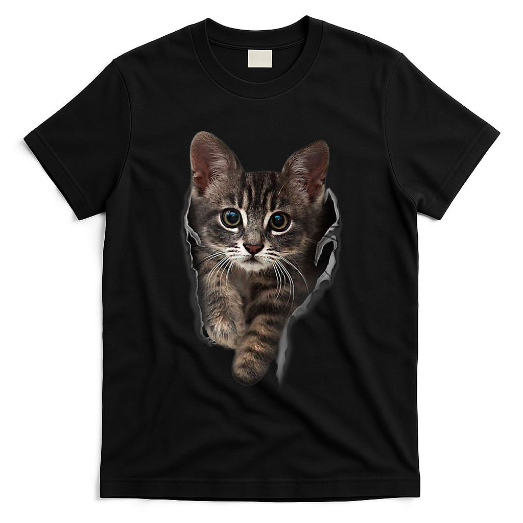 Brown Kitten Staring Cute TShirt Cats Gift T-Shirt