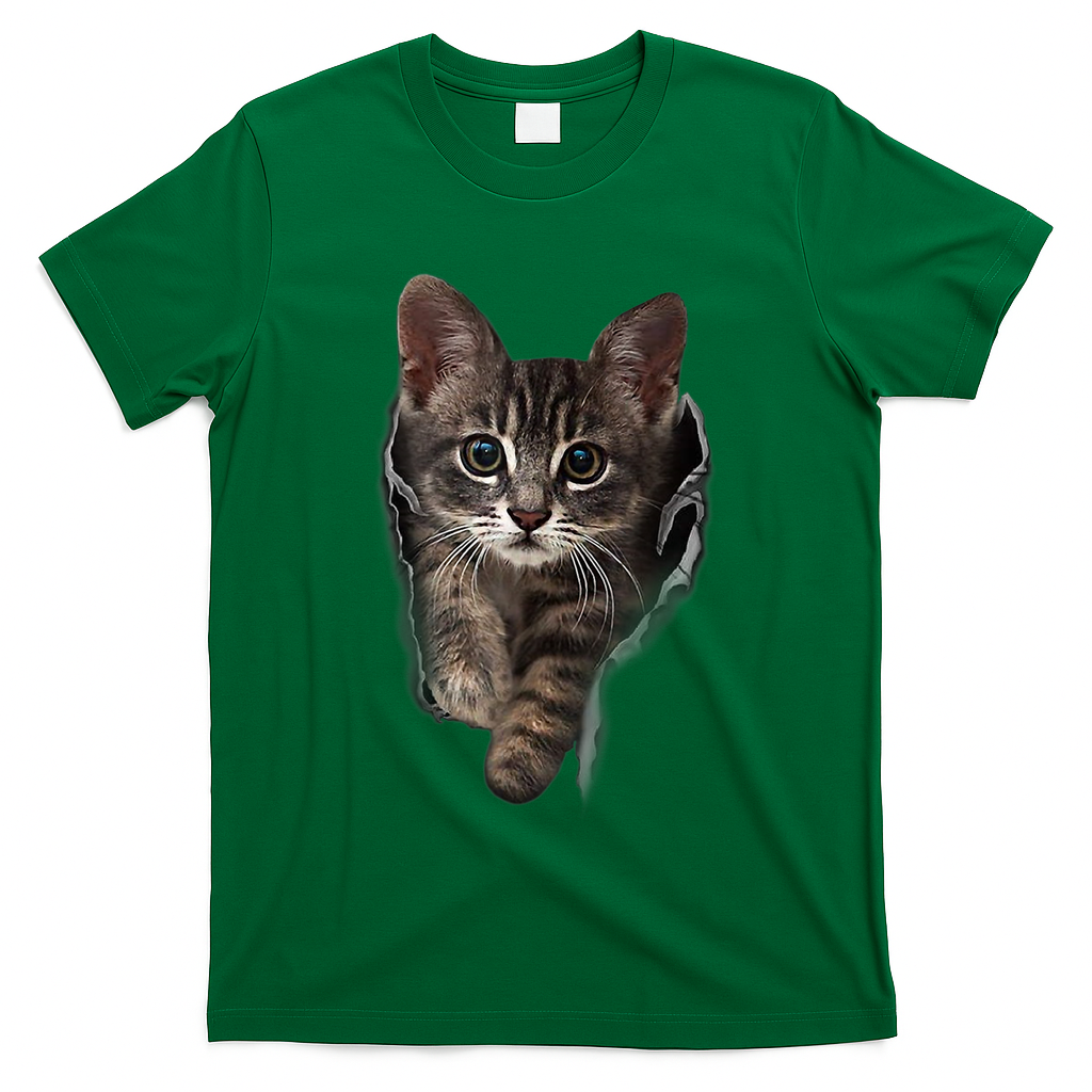 Brown Kitten Staring Cute TShirt Cats Gift T-Shirt