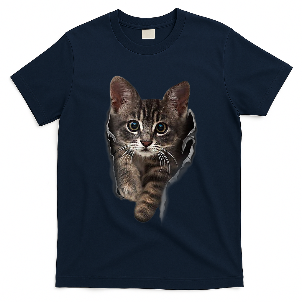 Brown Kitten Staring Cute TShirt Cats Gift T-Shirt