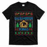 Backgammon King Ugly Christmas T-Shirt - Black
