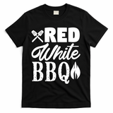 Bbq Lover 4th Of July Funny Red White Bbq Cool Gift T-Shirt - Black