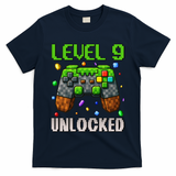 Birthday Level 9 Unlocked 9th Birthday Game Pixel Gift T-Shirt