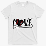 Baseball Love Heart Summer Sport T-Shirt - White