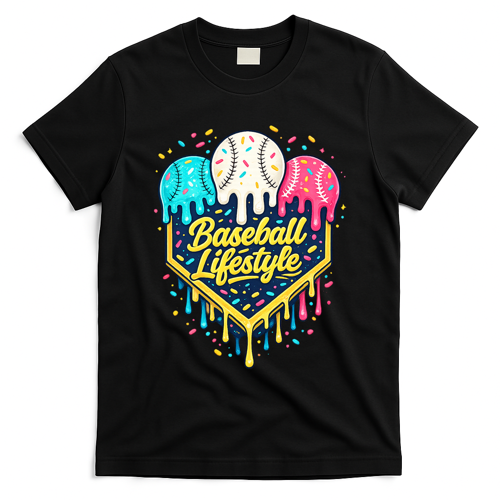 Baseball Life Style Ice Cream Drip T-Shirt