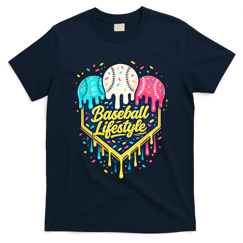 Baseball Life Style Ice Cream Drip T-Shirt