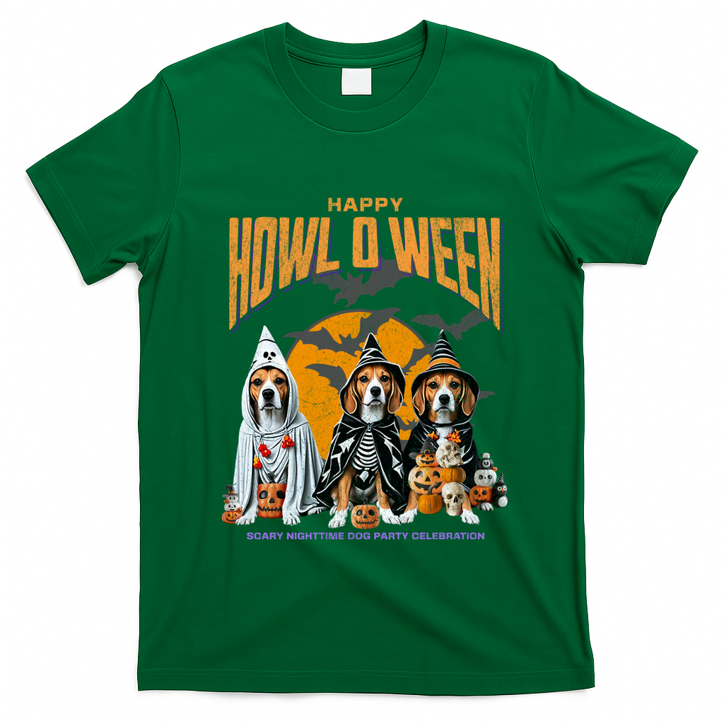 Beagle Mom Dad Halloween Lovers T-Shirt - Irish Green