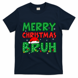 Bruh Meme Funny Saying Bro Greeting Teens Boy Christmas T-Shirt - Navy Blue