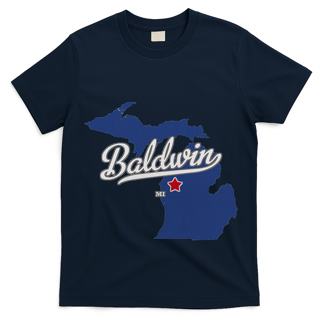 Baldwin Michigan Lake County Mi Map T-Shirt