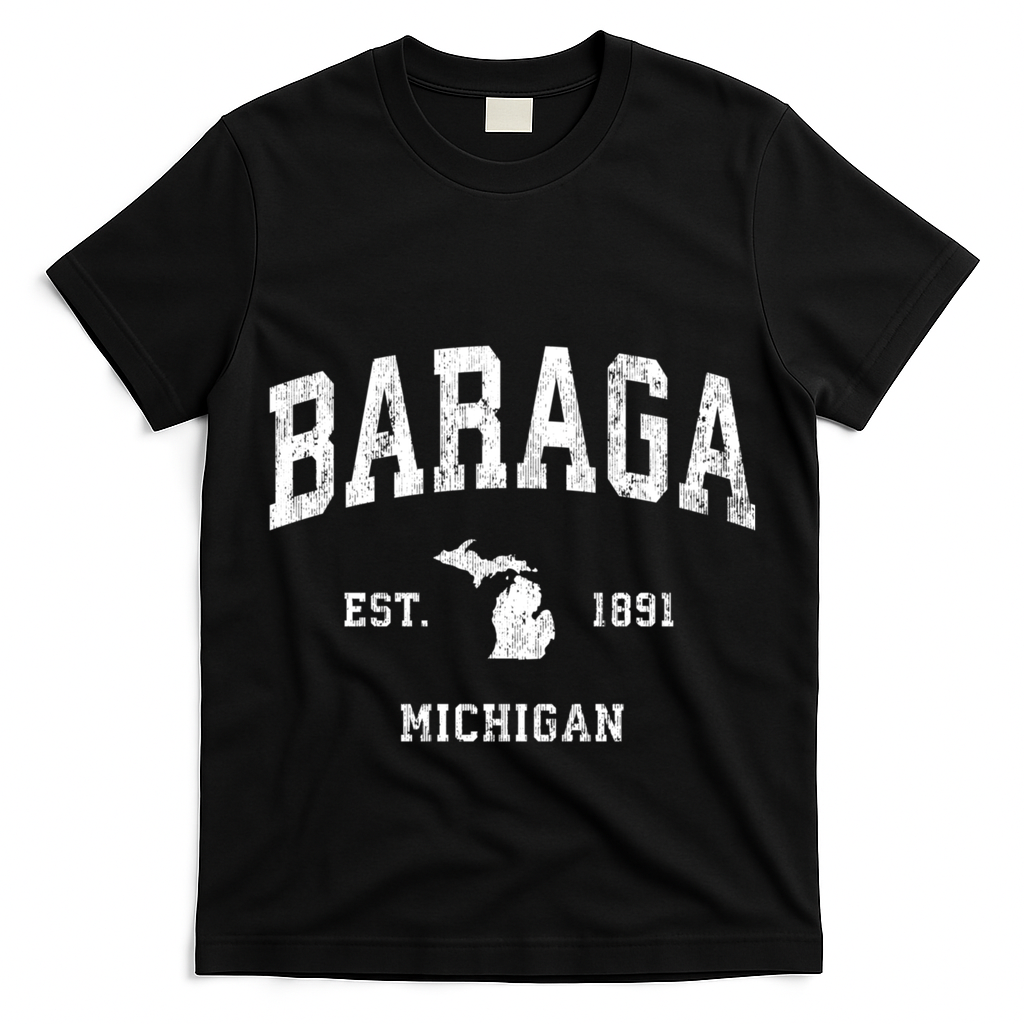 Baraga Michigan Mi Vintage Athletic Sports T-Shirt