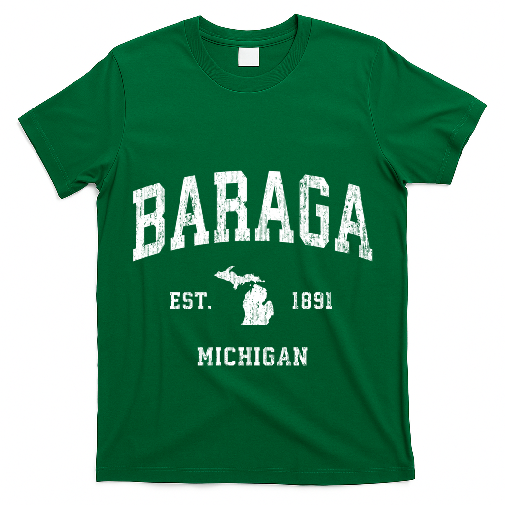 Baraga Michigan Mi Vintage Athletic Sports T-Shirt