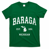 Baraga Michigan Mi Vintage Athletic Sports T-Shirt