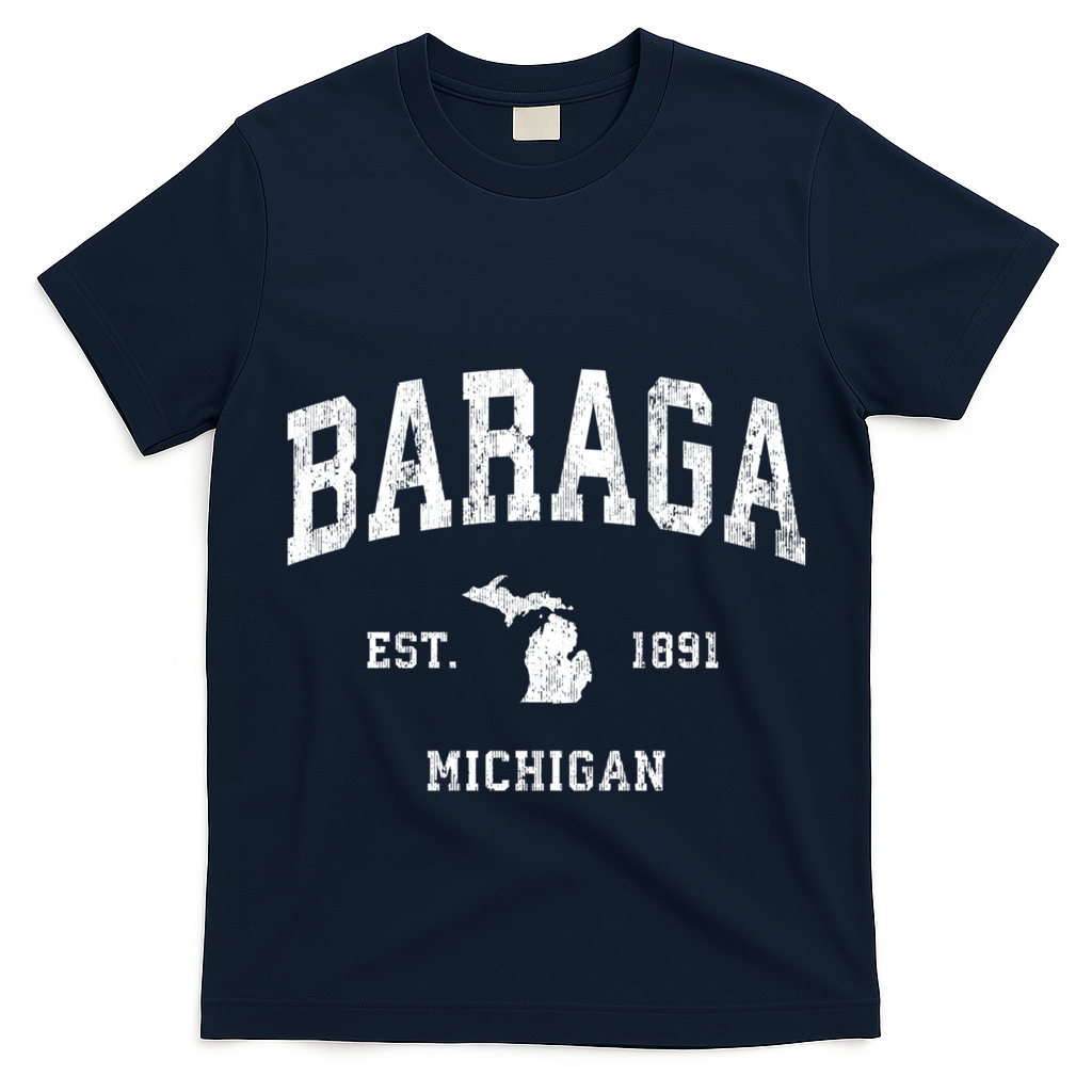 Baraga Michigan Mi Vintage Athletic Sports T-Shirt
