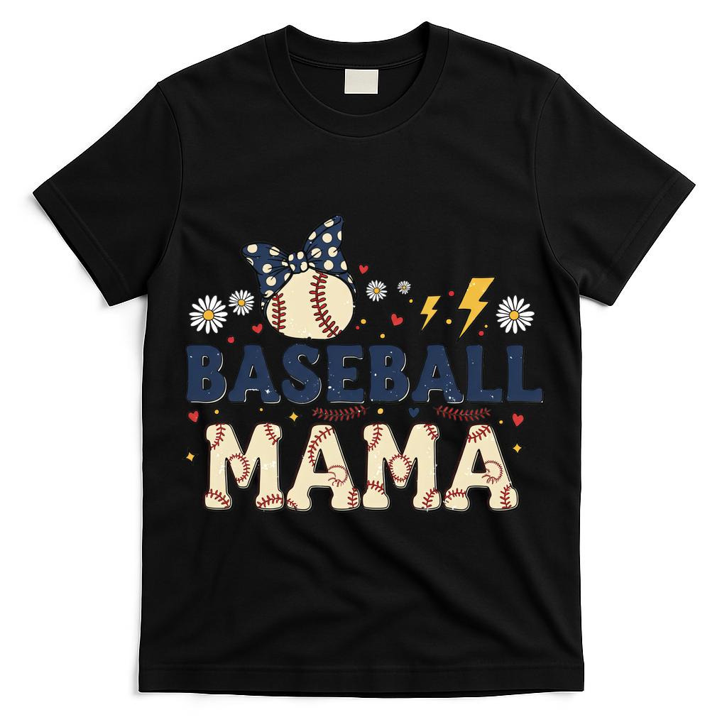 Baseball Mama Retro T-Shirt